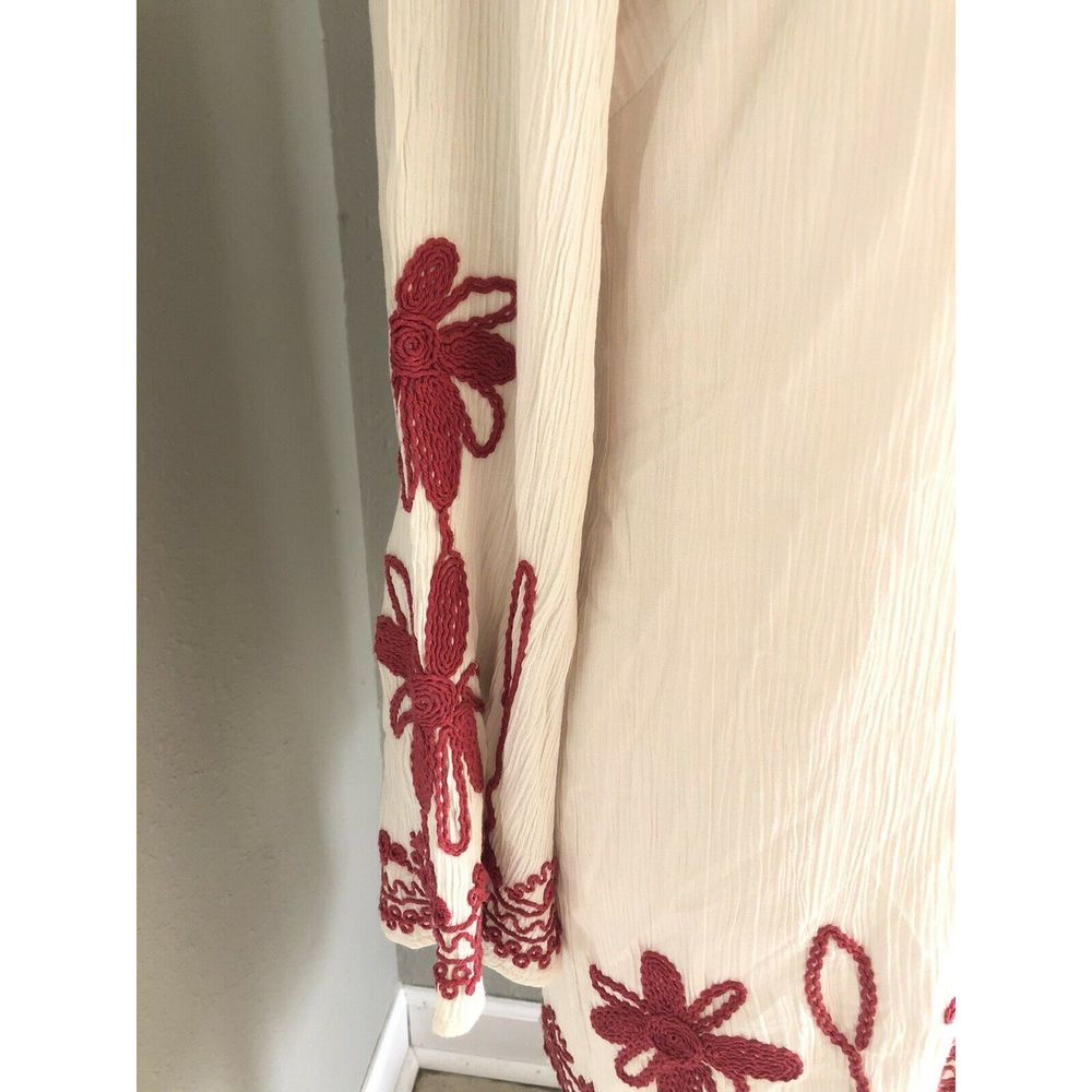 Arc & Co. Sz M Tunic Dress Embroidered Cream, Pink - Picture 6 of 10